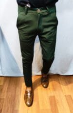 Trendy Dark Green Popcorn Pant for Men Stylish & Athletic Fit