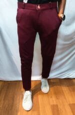 Plain Maroon Lycra Pant for Men Stylish & Stretchable
