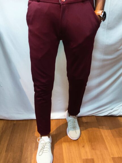 Maroon Lycra Pant for men