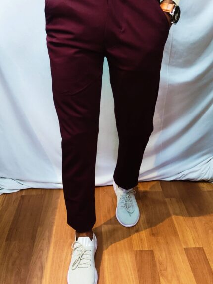 Maroon Lycra Pant for men