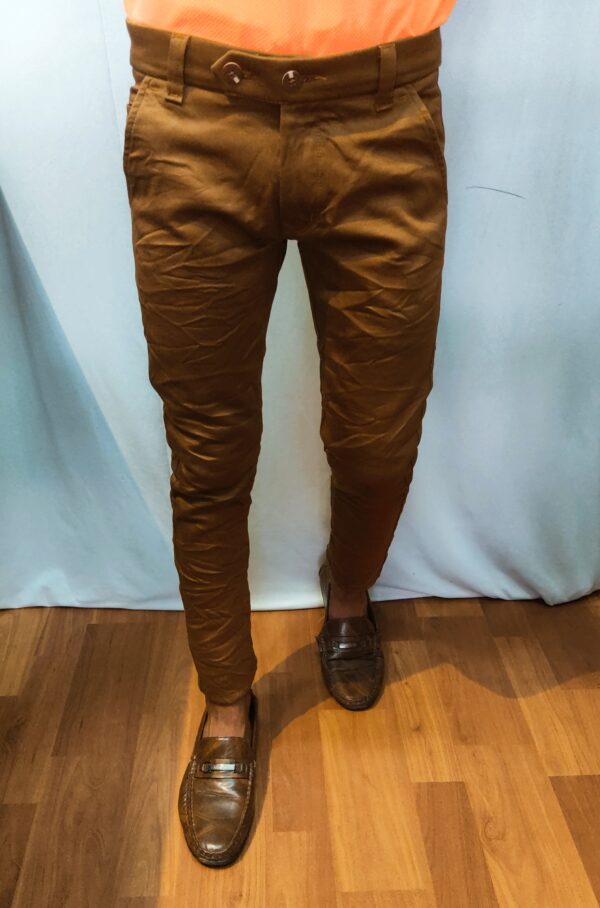 Brown Branded Cotton Pants For Men