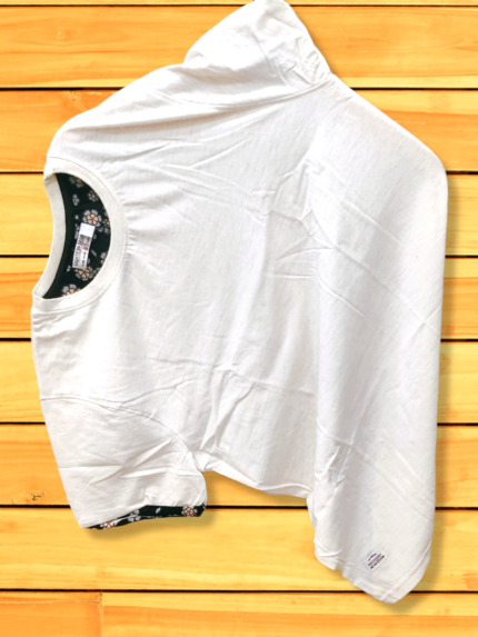 White Half Plain Branded Tshirt for Men