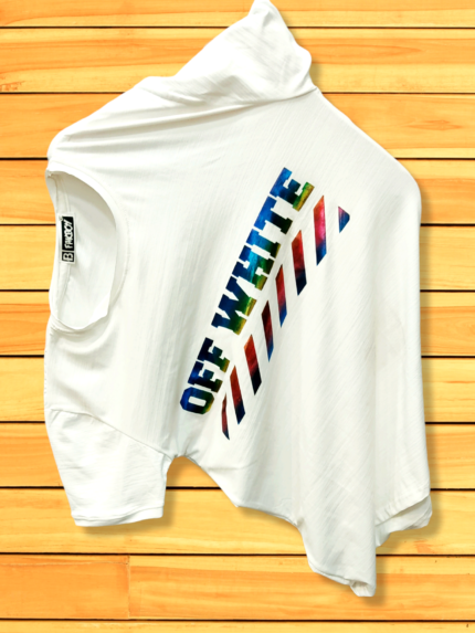 White Half Printed Tshirt for Men