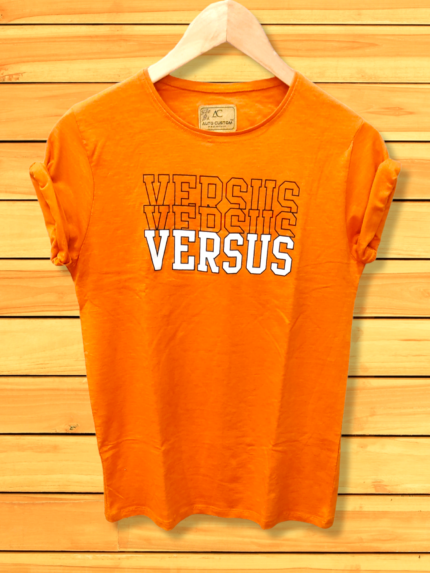 Orange Half Printed Tshirt for Men