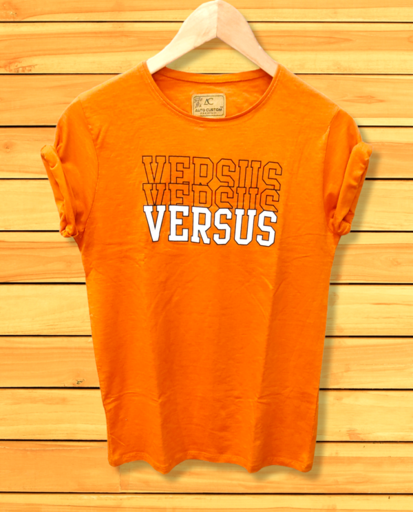 Orange Half Printed Tshirt for Men