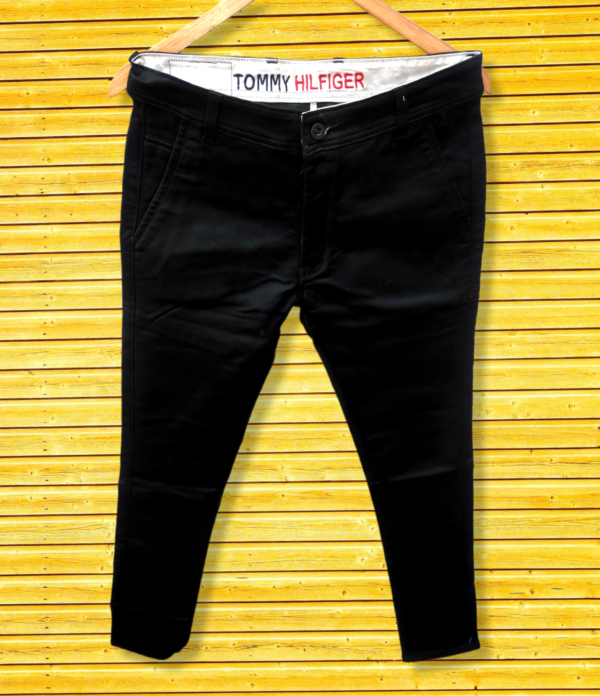 Black Branded Cotton Pants For Men