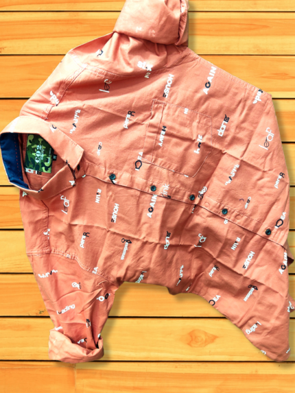 Peach Trendy Printed Shirt