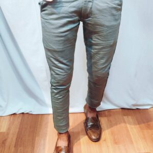 Grey Branded Cotton Pants For Men