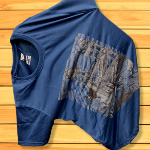 Blue Cotton Premium Half Sleeves T-shirt for Men