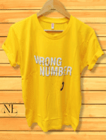 Lite Yellow Half Sleeve Printed Cotton T-Shirt Summer Style