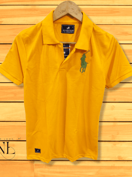 Premium Solid Yellow Polo T-Shirt for Men Classic Fit