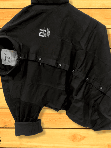 Trendy Unique Black Plain Full Shirt for Men Premium