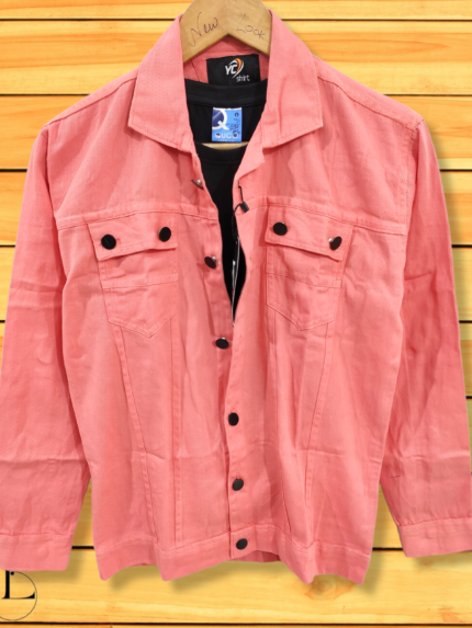 Pink Denim Jacket For Men