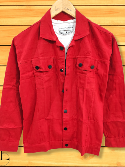 Red Denim Jacket For Men