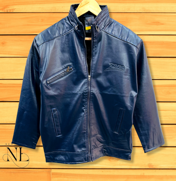 Blue Leather Jacket For Men