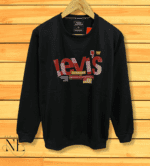 Levis Men's Stylish Black Fleece Sweatshirt - Premium Quality
