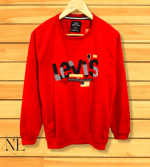 Red Levi's Printed Sweatshirt for Men,Trendy Graphic Fleece