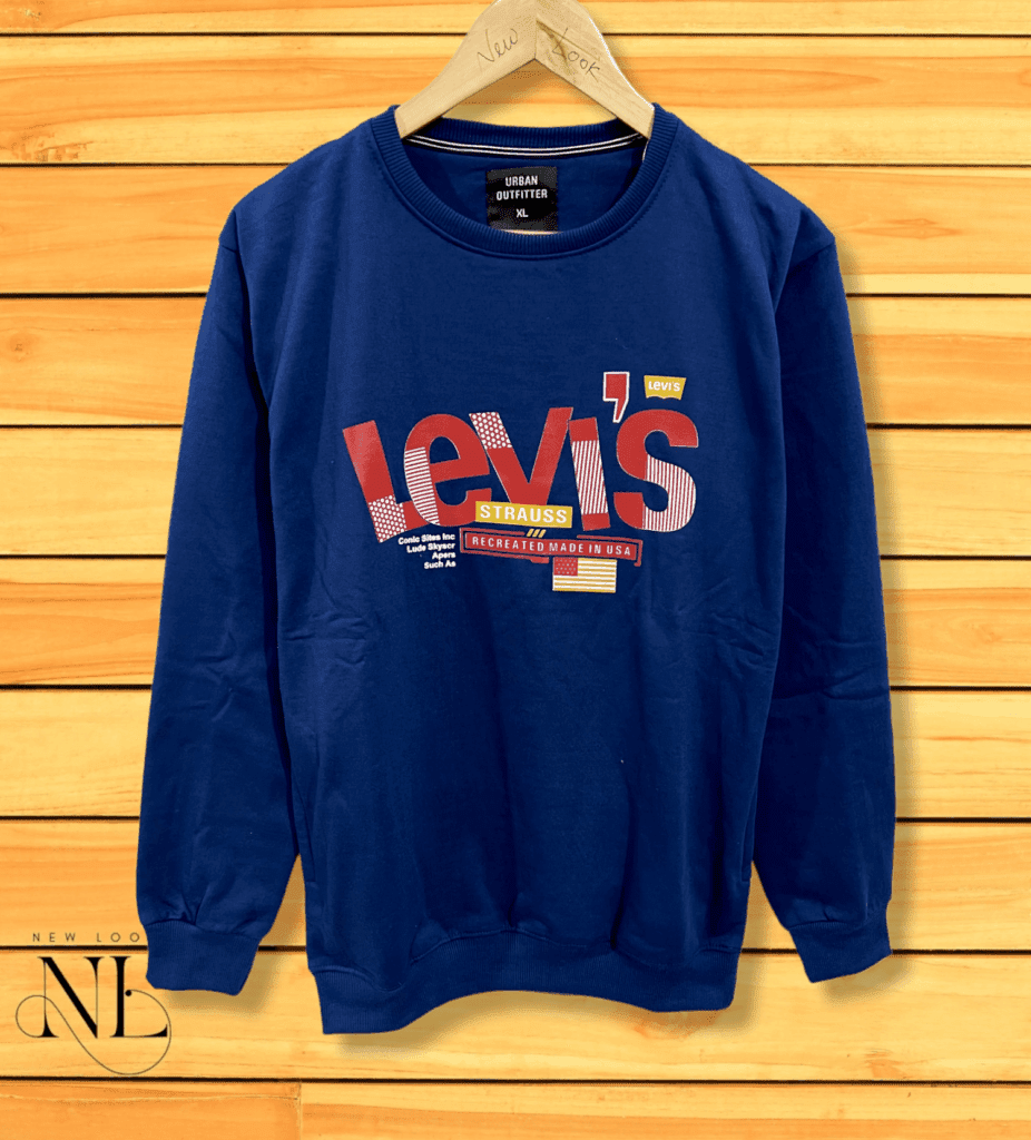 Royal Blue Levi's Sweatshirt for Men - Soft Fleece Fabric