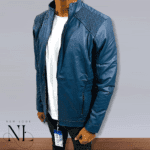 Blue Leather Jacket For Men