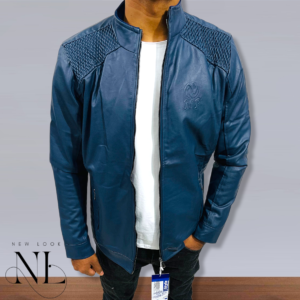 Blue Leather Jacket For Men