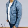 Blue Leather Jacket For Men