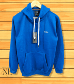 Royal Blue Plain Hoodie for Men Winter Fleece Slim Fit