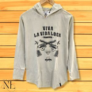 Printed Grey Hoodie For Men