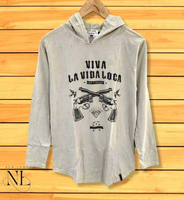 Printed Grey Hoodie For Men