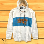 Clearance Sale White Printed Hoodie For Men