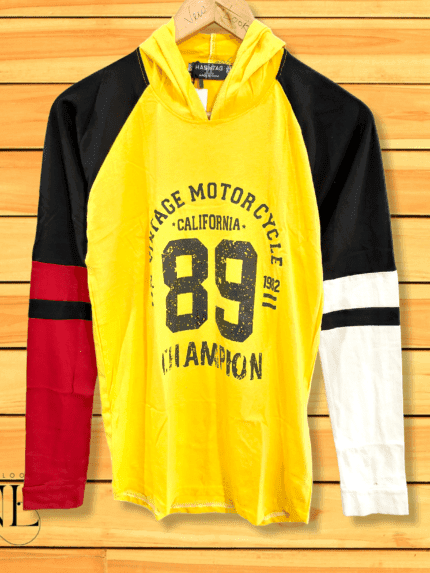 Trendy Printed Yellow Hoodies for Men - Premium Stylish