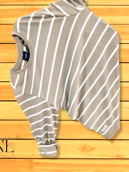 Cream Stripe T-shirt for men