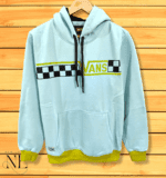 Men's Sky Blue Printed Hoodie - Premium Fleece Trendy Design