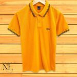 Yellow Plain Polo T-shirt For Men