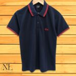 Blue Plain Polo T-shirt For Men