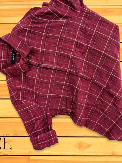 Ketch Maroon Checks Full Sleeve Shirt