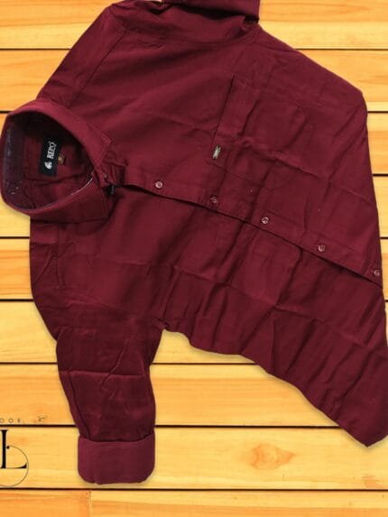 Maroon Plain Full sleeve shirt