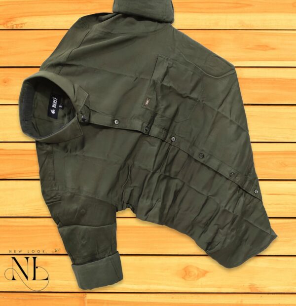 Dark Green Plain Full sleeve shirt