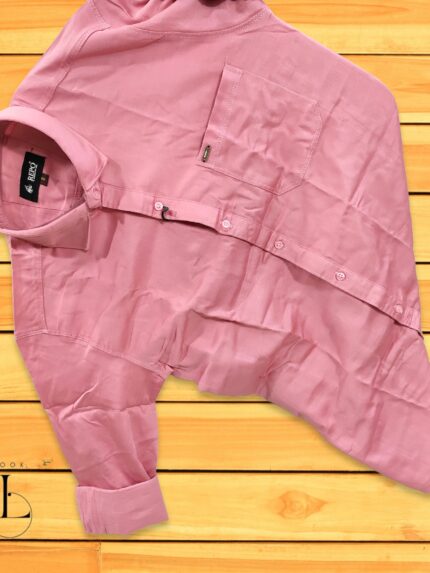 Pink Plain Full sleeve shirt