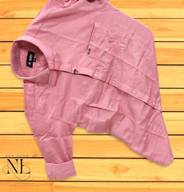 Pink Plain Full sleeve shirt