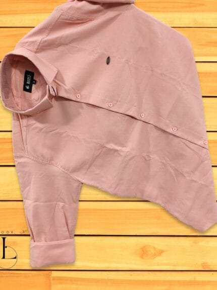 Pink Plain Full sleeve shirt