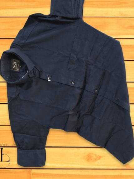 Navy Blue Plain Full sleeve shirt
