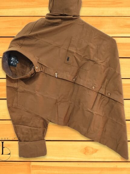 Brown Plain Full sleeve shirt