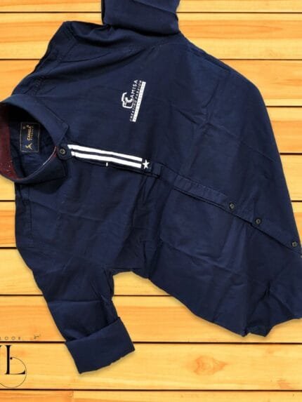 Buy Best Navy Blue Printed Full Shirt for Men Online