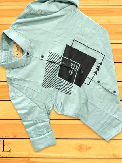 Buy Classic Blue Printed Full Sleeve Shirt for Men