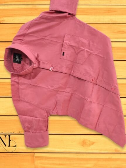 Pink Plain Full sleeve shirt