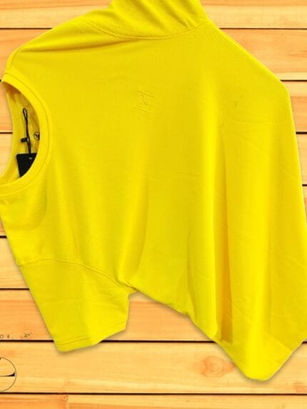 Men’s Trendy Plain Yellow Half T-Shirt Vibrant & Comfortable