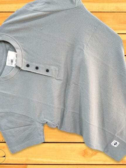 Henley T-Shirt For Men Grey