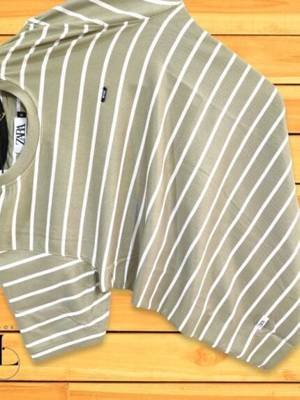 Grey Stripes Tshirt Half sleeve