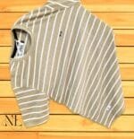 Cream Stripes Tshirt Half sleeve