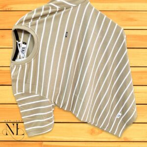 Cream Stripes Tshirt Half sleeve